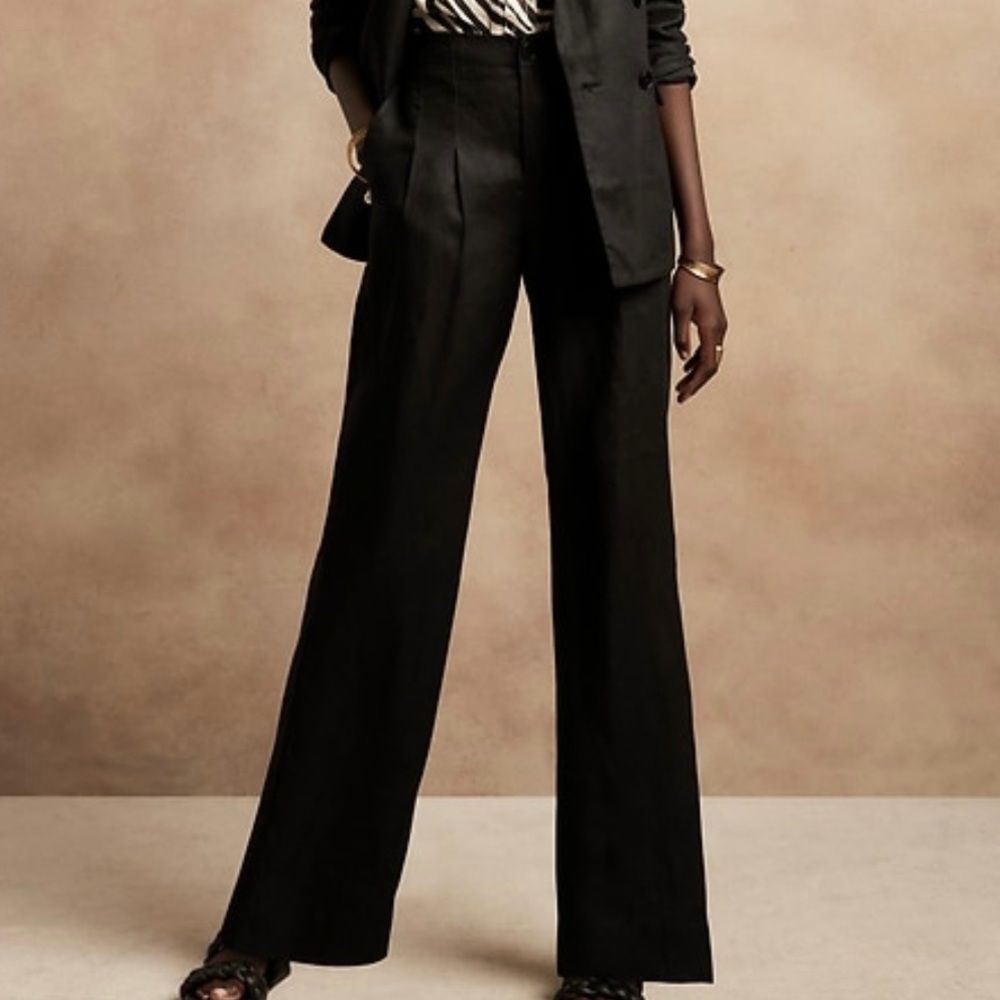 Banana Republic Black Wide-Leg Pants